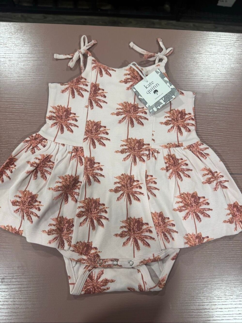 Kaye Quinn 2T Spice Palm Tie Strap Ballerina